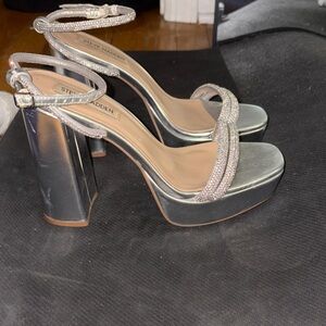 Steve Madden Metallic Gold Block Heels
